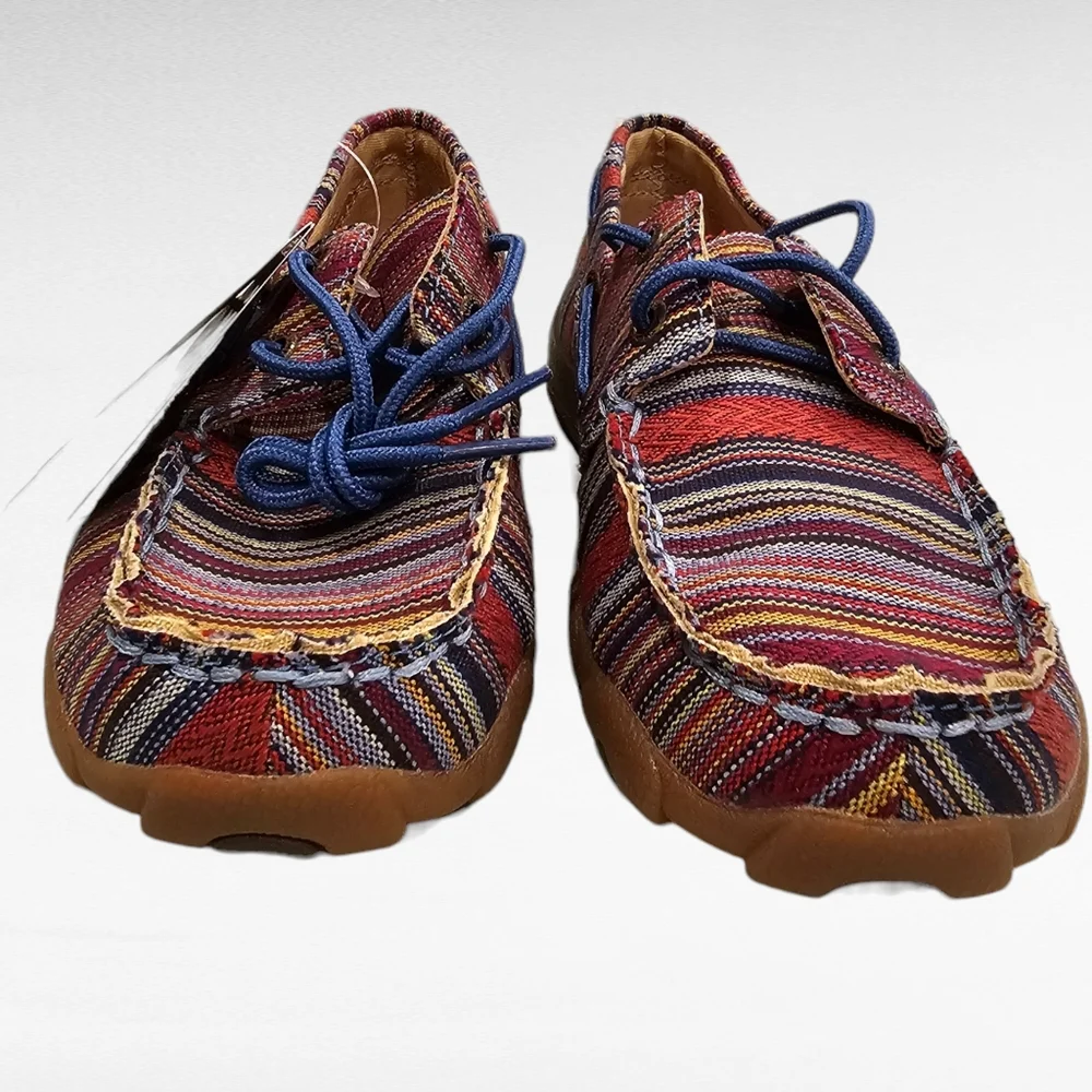 Twisted X Serape Moccasin Boat Shoes Style YDM0041 Kids Youth Size 2M